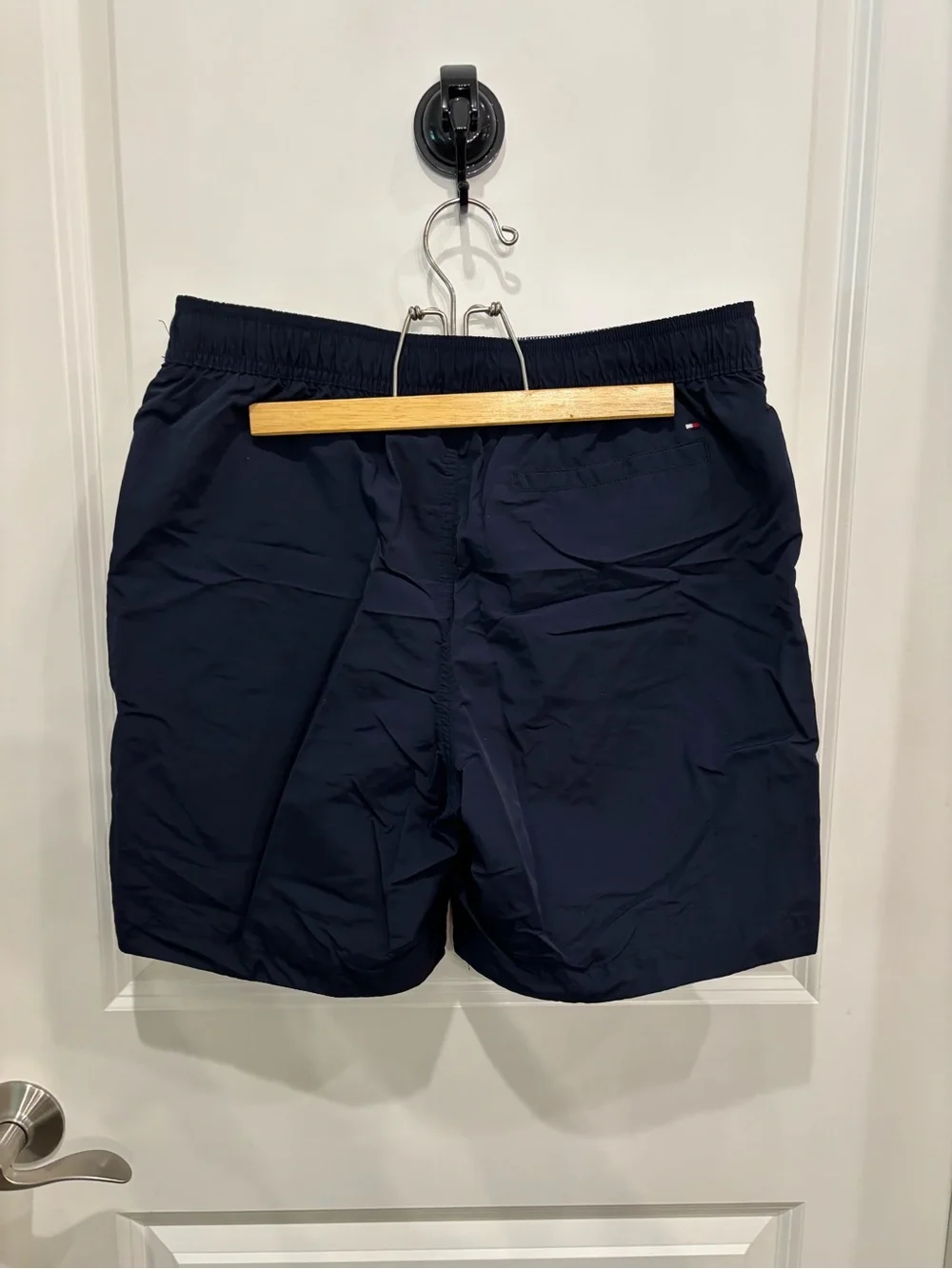Tommy Hilfiger Navy Swim Trunks with Red & White Panels